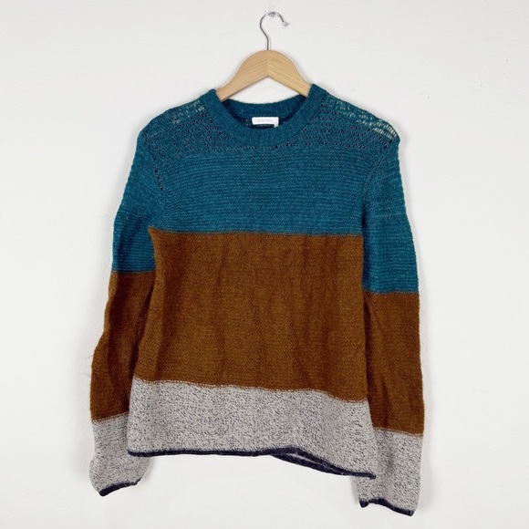 See By Chloé Brown & Blue Wool Color Block Sweater - Picture 2 of 8